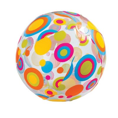 Пляжный надувной мяч &#039;Круги&#039;, прозрачный, 61 см, Intex [59050NP] Пляжный надувной мяч 'Круги', прозрачный, Intex [59050NP]