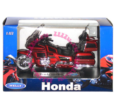 Модель мотоцикла Honda Gold Wing, 1:18, красная, Welly [12148PW] Модель мотоцикла Honda Gold Wing, 1:18, красная, Welly [12148PW]