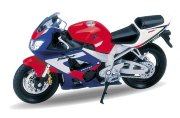 Модель мотоцикла Honda CBR 900RR Fireblade, 1:18, сине-красная, Welly [12164PW]