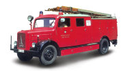 Модель пожарной машины 1941 Magirus-Deutz S 3000 SLG, красная, 1:43, в пластмассовой коробке, Yat Ming [43014r]