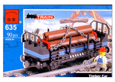 Конструктор &#039;Вагон-платформа для перевозки древесины&#039; из серии &#039;Train (Железная дорога)&#039;, Brick [635] Конструктор 'Вагон-платформа для перевозки древесины' из серии 'Train (Железная дорога)', Brick [635]