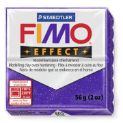 Полимерная глина FIMO Effect Glitter Lilac, фиолетовая с блестками, 56г, FIMO [8020-602]