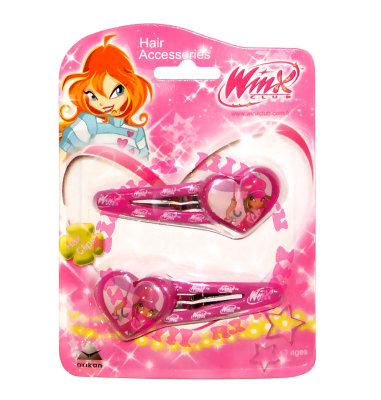 Заколки для волос 'Winx Club - Flora', 2шт., красные [10348rf] Заколки для волос 'Winx Club - Flora', 2шт., красные [10348rf]
