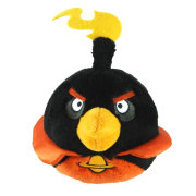 Мягкая игрушка 'Черная космическая злая птичка' (Angry Birds Space - Black Bird), 12 см, со звуком, Commonwealth Toys [92570-BK]