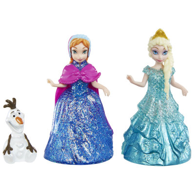 Игровой набор &#039;Сверкающие платья - Анна, Эльза и Олаф&#039; (2 мини-куклы и снеговик), Glitter Glider, Frozen ( &#039;Холодное сердце&#039;), Mattel [CBM27] Игровой набор 'Сверкающие платья - Анна, Эльза и Олаф' (2 мини-куклы и снеговик), Glitter Glider, Frozen ( 'Холодное сердце'), Mattel [CBM27]