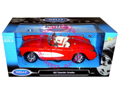Модель автомобиля Chevrolet Corvette 1957, красная, 1:24, Welly [29393W-RE] Модель автомобиля Chevrolet Corvette 1957, красная, 1:24, Welly [29393W-RE]