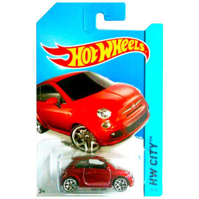 Коллекционная модель автомобиля Fiat 500 - HW City 2014, красная, Hot Wheels, Mattel [X1616] Коллекционная модель автомобиля Fiat 500 - HW City 2014, красная, Hot Wheels, Mattel [X1616]