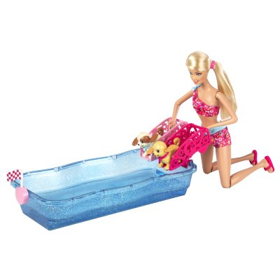 Игровой набор с куклой Барби 'Весенний аттракцион - плавающие щенки', Barbie, Mattel [X8404] Игровой набор с куклой Барби 'Весенний аттракцион - плавающие щенки', Barbie, Mattel [X8404]