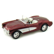 Модель автомобиля Chevrolet Corvette 1957, 1:24, вишневая, Yat Ming [24201BO]