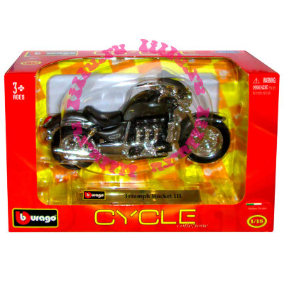 Модель мотоцикла Triumph Rocket III, 1:18, черная, Bburago [18-51039] Модель мотоцикла Triumph Rocket III, 1:18, черная, Bburago [18-51039]