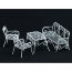 Кукольная садовая миниатюра 'Столик, 2 стульчика и диванчик, белые', металлические, ScrapBerry's [SCB27007] - SCB27007.jpg
