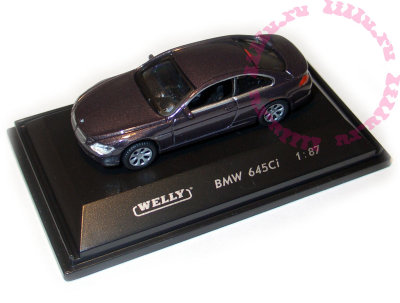 Модель автомобиля BMW 645Ci 1:87, темный металлик, Welly [73101SW] Модель автомобиля BMW 645Ci 1:87, темный металлик, Welly [73101SW]