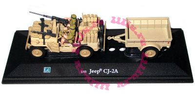 Модель автомобиля Jeep CJ-2A с прицепом, в пластмассовой коробке, 1:43, Cararama [149-1] Модель автомобиля Jeep CJ-2A с прицепом, в пластмассовой коробке, 1:43, Cararama [149-1]