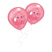 Набор воздушных шариков 'С днем рождения - Розовый слоненок', 25 см, 8 шт, Everts [999299]