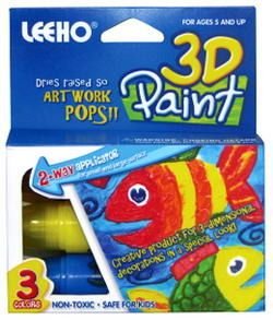 Краски с объемным эффектом 3D Paint, 3 цвета, Leeho [3DP-42SE-3] Краски с объемным эффектом 3D Paint, 3 цвета, Leeho [3DP-42SE-3]