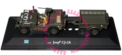 Модель автомобиля Jeep CJ-2A с прицепом, в пластмассовой коробке, 1:43, Cararama [149-2] Модель автомобиля Jeep CJ-2A с прицепом, в пластмассовой коробке, 1:43, Cararama [149-2]
