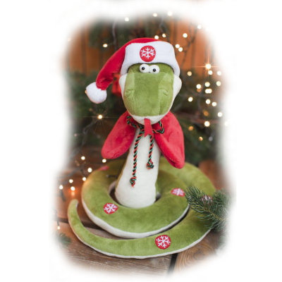 Мягкая игрушка &#039;Змей Санта&#039;, в шапочке Деда Мороза, 18 см, Orange Exclusive [ОХ016/18] Мягкая игрушка 'Змей Санта', в шапочке Деда Мороза, 18 см, Orange Exclusive [ОХ016/18]