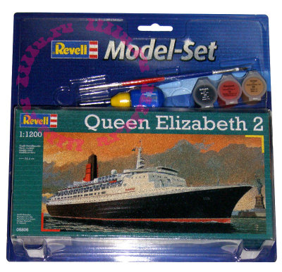 * Подарочный набор со сборной моделью пассажирского лайнера &#039;Queen Elizabeth 2 1:1200&#039;, Revell [65806] Подарочный набор со сборной моделью пассажирского лайнера 'Queen Elizabeth 2 1:1200', Revell [65806]