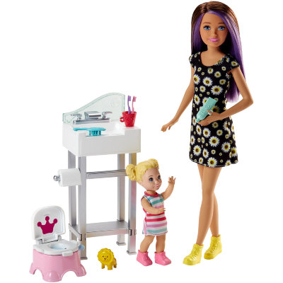 Игровой набор &#039;Приучение к горшку&#039;, из серии &#039;Skipper Babysitters Inc.&#039;, Barbie, Mattel [FJB01] Игровой набор 'Приучение к горшку', из серии 'Skipper Babysitters Inc.', Barbie, Mattel [FJB01]