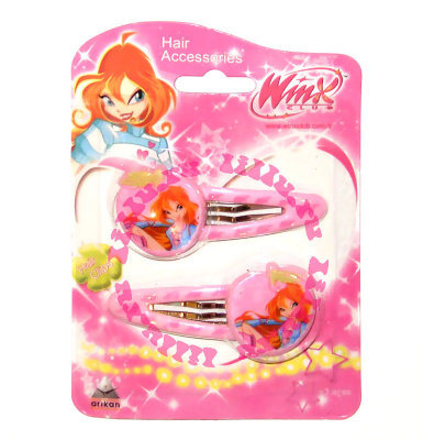 Заколки для волос 'Winx Club - Bloom', 2шт., розовые [10356pb] Заколки для волос 'Winx Club - Bloom', 2шт., розовые [10356pb]