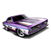 Коллекционная модель автомобиля Plymouth Barracuda Formula S 1968 - HW Showroom 2013, сиреневый металлик, Mattel [X1626]