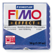 Полимерная глина FIMO Effect Glitter Blue, синяя с блестками, 56г, FIMO [8020-302]