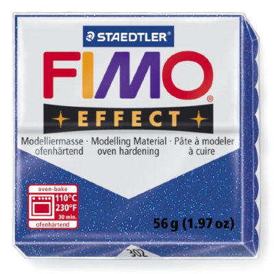 Полимерная глина FIMO Effect Glitter Blue, синяя с блестками, 56г, FIMO [8020-302] Полимерная глина FIMO Effect Glitter Blue, синяя с блестками, 56г, FIMO [8020-302]