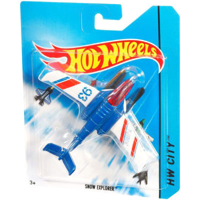 Коллекционная модель самолета Snow Explorer - HW City 2014, сине-белая, Hot Wheels, Mattel [CHY46] Коллекционная модель самолета Snow Explorer - HW City 2014, сине-белая, Hot Wheels, Mattel [CHY46]