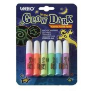 Гель для ткани - светящийся в темноте, Fabric Paint Pens - Glow in the Dark, 6 цветов, Leeho [FPGL-6B-6]