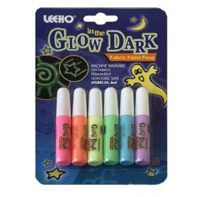 Гель для ткани - светящийся в темноте, Fabric Paint Pens - Glow in the Dark, 6 цветов, Leeho [FPGL-6B-6] Гель для ткани - светящийся в темноте, Fabric Paint Pens - Glow in the Dark, 6 цветов, Leeho [FPGL-6B-6]