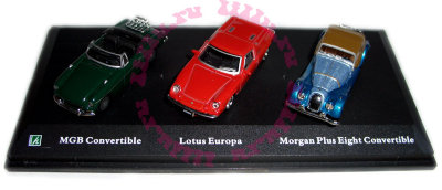 Набор из 3 автомобилей MGB/Lotus/Mogran 1:72, в пластмассовой коробке, Cararama [713PND] Набор из 3 автомобилей MGB/Lotus/Mogran 1:72, в пластмассовой коробке, Cararama [713PND]