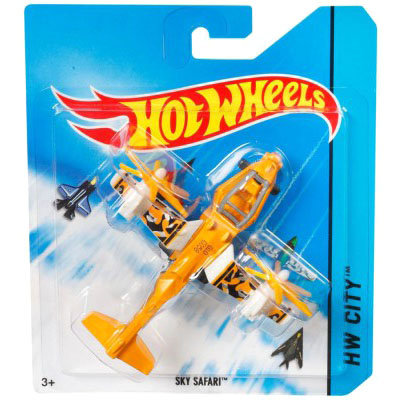 Коллекционная модель самолета Sky Safari - HW City 2014, желто-белая, Hot Wheels, Mattel [CHY53] Коллекционная модель самолета Sky Safari - HW City 2014, желто-белая, Hot Wheels, Mattel [CHY53]