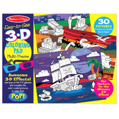 Набор 3D-раскрасок &#039;Для мальчиков&#039;, 30 страниц, Easy-to-See 3D, Melissa&amp;Doug [9964] Набор 3D-раскрасок 'Для мальчиков', 30 страниц, Easy-to-See 3D, Melissa&Doug [9964]