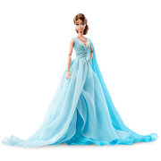 Кукла 'Голубое шифоновое бальное платье' (Blue Chiffon Ball Gown Barbie), коллекционная, Gold Label Barbie, Mattel [DYX74]