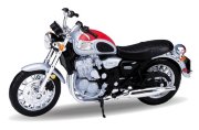 Модель мотоцикла Triumph Thunderbird, 1:18, серебристо-красная, Welly [12173PW]