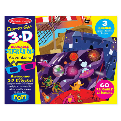 Набор 3D-наклеек &#039;Приключения&#039;, 3 сцены, 110 наклеек, Easy-to-See 3D, Melissa&amp;Doug [9375] Набор 3D-наклеек 'Приключения', 3 сцены, 110 наклеек, Easy-to-See 3D, Melissa&Doug [9375]