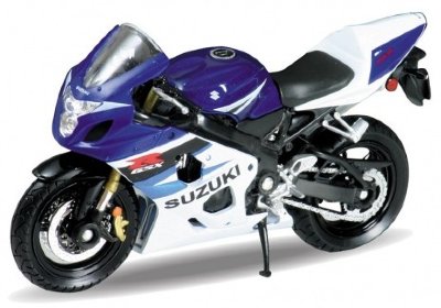 Модель мотоцикла Suzuki GSX-R750, 1:18, синяя, Welly [12803PW] Модель мотоцикла Suzuki GSX-R750, 1:18, синяя, Welly [12803PW]