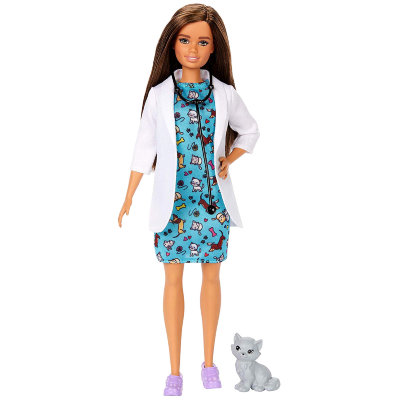 Кукла Барби &#039;Ветеринар&#039;, миниатюрная (Petite), из серии &#039;Я могу стать&#039;, Barbie, Mattel [GJL63] Кукла Барби 'Ветеринар', миниатюрная (Petite), из серии 'Я могу стать', Barbie, Mattel [GJL63]