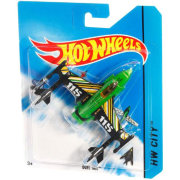 Коллекционная модель самолета Duel Tail - HW City 2014, черно-зеленая, Hot Wheels, Mattel [CHY60]