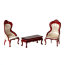 Кукольная миниатюра 'Два кресла и чайный столик', махагон, 1:12, Art of Mini [AM0102002] - AM0102002.jpg