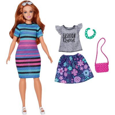 Кукла Барби с дополнительными нарядами, пышная (Curvy), из серии &#039;Мода&#039; (Fashionistas), Barbie, Mattel [FJF69] Кукла Барби с дополнительными нарядами, пышная (Curvy), из серии 'Мода' (Fashionistas), Barbie, Mattel [FJF69]