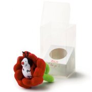 Мягкая игрушка-валентинка 'Божья коровка в цветке', 9см, в подарочной коробочке, из серии 'Sweet Collection', Trudi [2955-396]