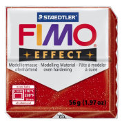 Полимерная глина FIMO Effect Glitter Red, красная с блестками, 56г, FIMO [8020-202]