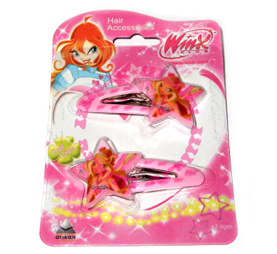 Заколки для волос 'Winx Club - Flora', 2шт., розовые [10358pf] Заколки для волос 'Winx Club - Flora', 2шт., розовые [10358pf]