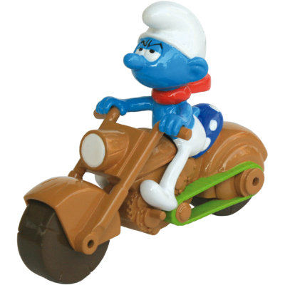 Игрушка &#039;Смурфик в красном шарфе на мотоцикле&#039;, в коробке, The Smurfs, Mondo [71001-4] Игрушка 'Смурфик в красном шарфе на мотоцикле', в коробке, The Smurfs, Mondo [71001-4]