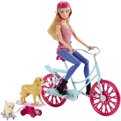 Игровой набор 'Барби на велосипеде с питомцами' (Spin 'n Ride Pups), Barbie, Mattel [CLD94] Кукла Барби из серии 'Стиль', Barbie, Mattel [CLL25]
