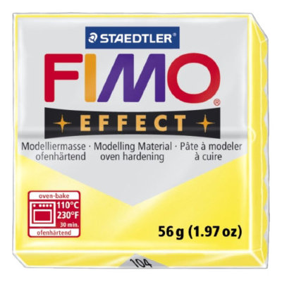 Полимерная глина FIMO Effect Transparent Yellow, полупрозрачная жёлтая, 56г, FIMO [8020-104] Полимерная глина FIMO Effect Transparent Yellow, полупрозрачная жёлтая, 56г, FIMO [8020-104]