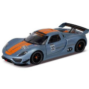 Модель автомобиля Porsche 918 RSR, голубой металлик, 1:24, Welly [24044]