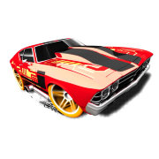 Коллекционная модель автомобиля Chevelle 1969 - HW Racing 2013, красная прозрачная, Hot Wheels, Mattel [X1767]