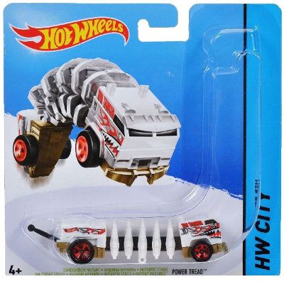 Машинка Power Tread, белая, из серии 'Мутанты', Hot Wheels, Mattel [BBY93] Машинка Power Tread, белая, из серии 'Мутанты', Hot Wheels, Mattel [BBY93]